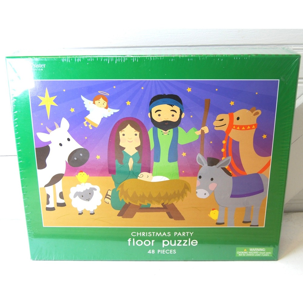 Christmas Puzzle NIB Brother Sister Nativity scene 48 piece Kids 4 years & up